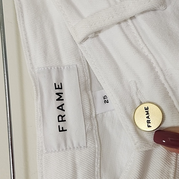 FRAME Le Cutoff denim White  shorts size 25 - Picture 9 of 16